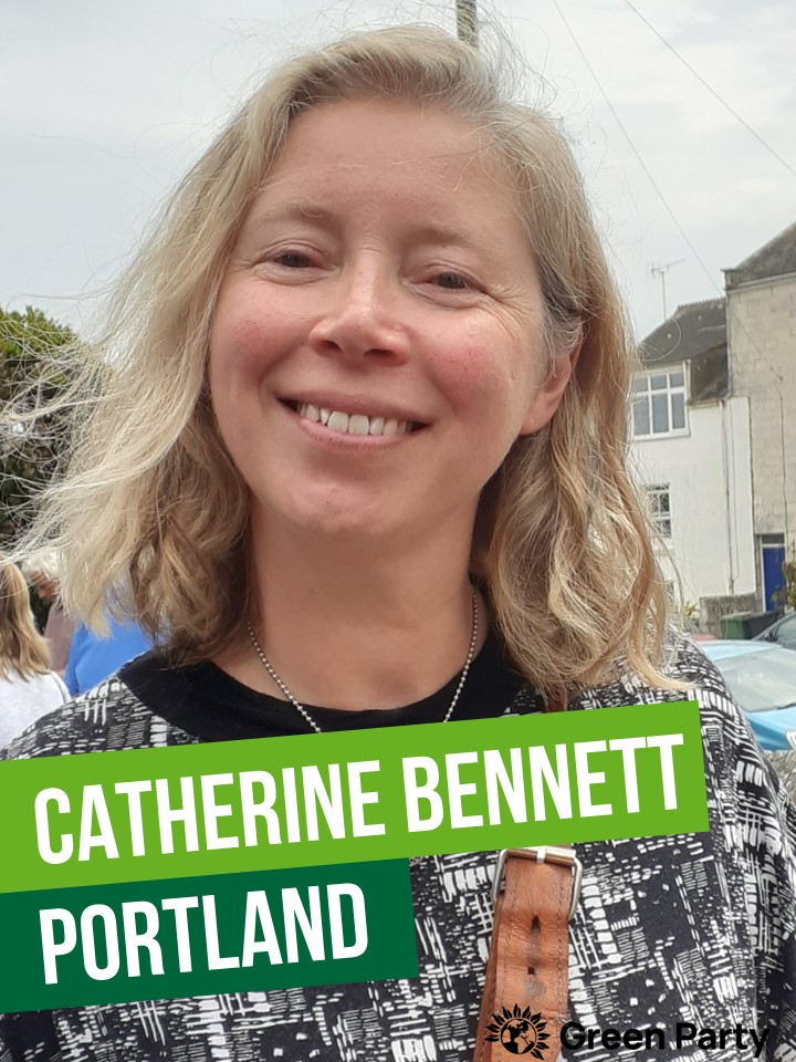 Catherine Bennett is the Green Party candidate for Portland in the Dorset Council local elections on May 2nd