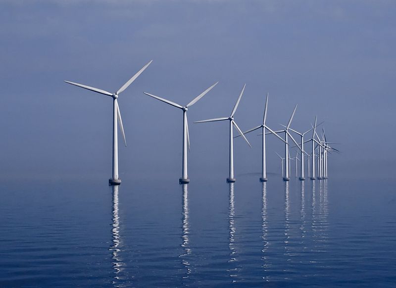 Navitus Bay photo is  of  Middelgrunden offshore wind farm (40 MW) observed in Øresund) by Kim Hansen